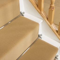 runrug Beige Plain Stair Carpet Runner - Size: 60 cm x 570 cm - thumbnail 2