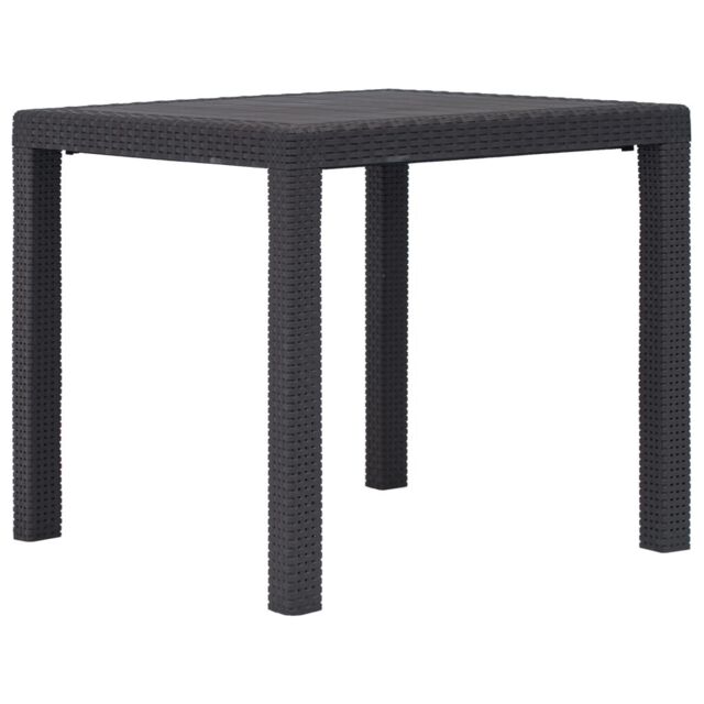 Berkfield Home Garden Table Brown 79x79x72 cm Plastic Rattan Look - Size: 79 x 79 x 72 cm - image 1