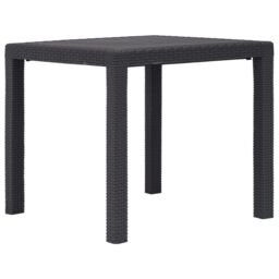 Berkfield Home Garden Table Brown 79x79x72 cm Plastic Rattan Look - Size: 79 x 79 x 72 cm - thumbnail 1