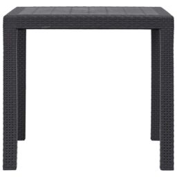 Berkfield Home Garden Table Brown 79x79x72 cm Plastic Rattan Look - Size: 79 x 79 x 72 cm - thumbnail 2