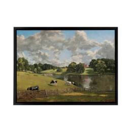 "Artery8 Cows In Field Painting Framed Canvas Wall Art Print - Size: W12"" x H16""" - thumbnail 1