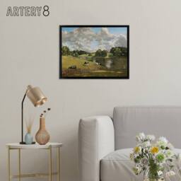 "Artery8 Cows In Field Painting Framed Canvas Wall Art Print - Size: W12"" x H16""" - thumbnail 3