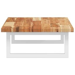 Berkfield Home Basin Shelf Wall Mounted Steel & Solid Wood Acacia in Brown - thumbnail 5