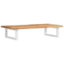 Berkfield Home Basin Shelf Wall Mounted Steel & Solid Wood Acacia in Brown - thumbnail 1