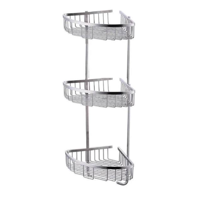 SPETLEK CORNER SHOWER CADDY BATHROOM STORAGE 3 Tier in Silver - image 1