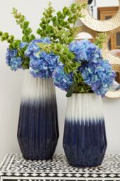 Orsina Handcrafted Large Vase, Durable Ceramic Vase, Sturdy Flower Vase, Giftable Stoneware Ceramic Vase for Decor in Blue - thumbnail 3
