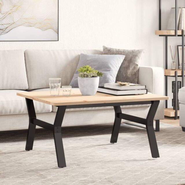 Berkfield Home Coffee Table Legs Y-Frame 80x70x43 cm Steel in Black - Size: 80 x 70 x 43 cm - image 1