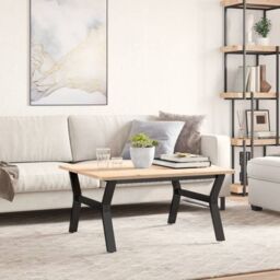 Berkfield Home Coffee Table Legs Y-Frame 80x70x43 cm Steel in Black - Size: 80 x 70 x 43 cm - thumbnail 3