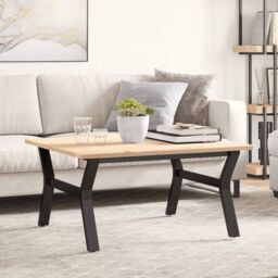 Berkfield Home Coffee Table Legs Y-Frame 80x70x43 cm Steel in Black - Size: 80 x 70 x 43 cm - thumbnail 1
