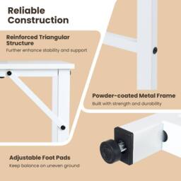 Costway L Shaped Desk Corner Computer Desk Writing Desk w/ Storage Shelves in White - thumbnail 7