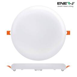 ENER-J Pack of 4 12W Frameless Recessed Surface Super LED 105mm Round 3000K P in White - thumbnail 4