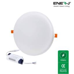 ENER-J Pack of 4 12W Frameless Recessed Surface Super LED 105mm Round 3000K P in White - thumbnail 6