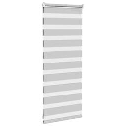 Berkfield Home Elegant Zebra Blind Light Grey 55x100 cm Fabric Width 50.9 cm Pol - thumbnail 4