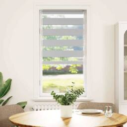 Berkfield Home Elegant Zebra Blind Light Grey 55x100 cm Fabric Width 50.9 cm Pol - thumbnail 3