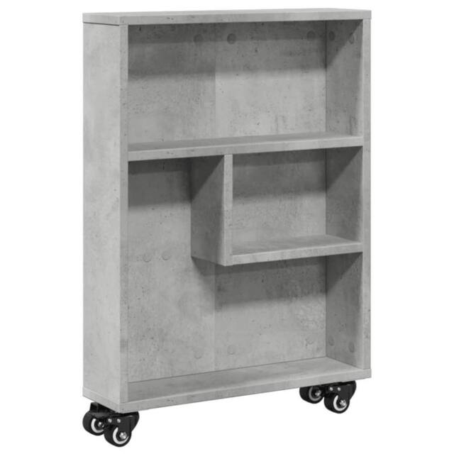 Berkfield Home Narrow Storage Trolley Concrete Grey 48x13x68 cm Engineered Wood - Size: 48 x 13 x 68 cm - image 1