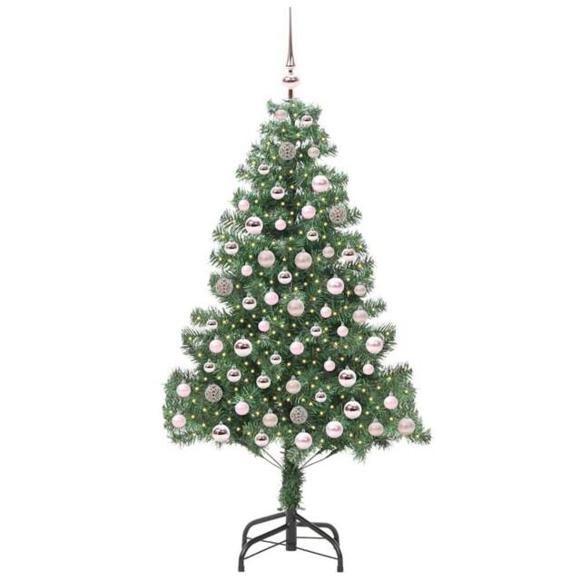 Berkfield Home Lush Christmas Tree with 300 LEDs with Stand Green 210 cm PVC - image 1