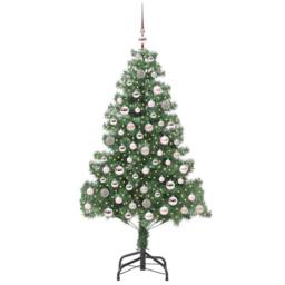 Berkfield Home Lush Christmas Tree with 300 LEDs with Stand Green 210 cm PVC - thumbnail 1