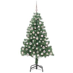 Berkfield Home Lush Christmas Tree with 300 LEDs with Stand Green 210 cm PVC - thumbnail 4