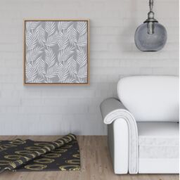 Warren Reed - Designer Palm Tree Leaves Framed Canvas in Light Brown - Size: w40 inch x h40 inch - thumbnail 2