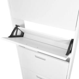 Berkfield Home White Wooden Shoe Cabinet with 5 Compartments - thumbnail 5