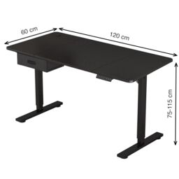 MCC Direct Electric Desk Standing/Sitting Computer Desk Height Adjustable 120cm in Black - thumbnail 7
