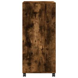 Berkfield Home Rolling¬†Cabinet Smoked Oak 55x40x91 cm Engineered Wood in Brown - Size: 55 x 40 x 91 cm - thumbnail 5
