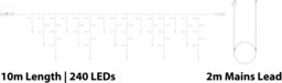 Xmas Haus Icicle lights White Rubber 60/40/20 Drop 10M Warm White - thumbnail 2
