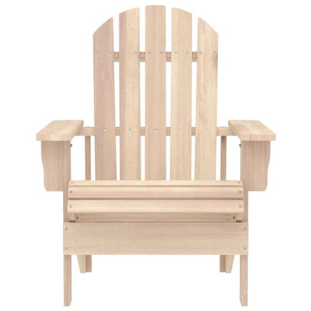 Berkfield Home Elegant Garden Adirondack Chair with Table Solid Fir Wood in Beige