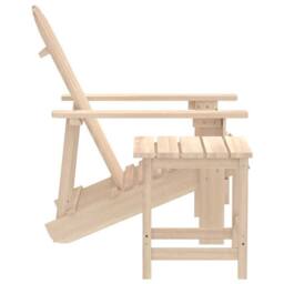 Berkfield Home Elegant Garden Adirondack Chair with Table Solid Fir Wood in Beige - thumbnail 5