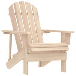 Berkfield Home Elegant Garden Adirondack Chair with Table Solid Fir Wood in Beige - thumbnail 8