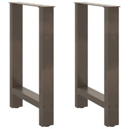 Berkfield Home Coffee Table Legs Natural Steel 2 pcs 50x(72-73) cm Steel in Grey - thumbnail 1