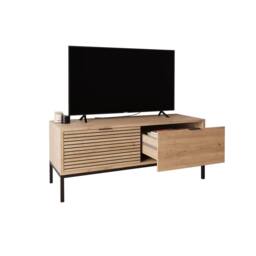 "BIMOSSA Alya TV Unit 120 cm, Modern TV Stand with Storage for TVs up to 48"" in Light Oak" - thumbnail 4