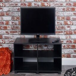 EONLION 4-Section Black Wide TV Stand, Wooden Media Console with Cable Management in White - thumbnail 4