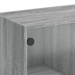 Berkfield Home Side Cabinet with Glass Doors Grey Sonoma 68x37x75.5 cm - thumbnail 9