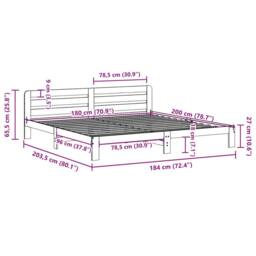 Berkfield Home Bed Frame without Mattress White 180x200 cm Super King Solid Wood Pine - thumbnail 9