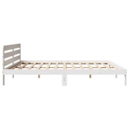 Berkfield Home Bed Frame without Mattress White 180x200 cm Super King Solid Wood Pine - thumbnail 5