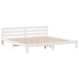 Berkfield Home Bed Frame without Mattress White 180x200 cm Super King Solid Wood Pine - thumbnail 3