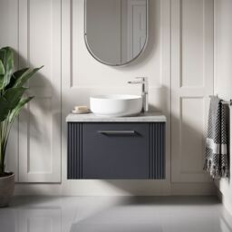 Balterley 1 Drawer Wall Hung Vanity Unit Grey Laminate Worktop, 600mm - thumbnail 8