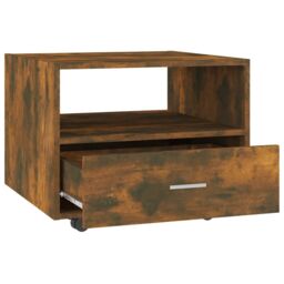 Berkfield Home Coffee Table Smoked Oak 55x55x40 cm Engineered Wood in Brown - Size: 55 x 55 x 40 cm - thumbnail 6