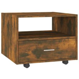 Berkfield Home Coffee Table Smoked Oak 55x55x40 cm Engineered Wood in Brown - Size: 55 x 55 x 40 cm - thumbnail 2