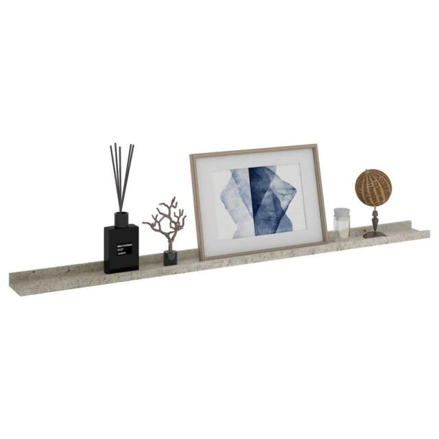 Berkfield Home Decorative Wall Shelves 4 pcs Concrete Grey 115x9x3 cm - Size: 115 x 9 x 3 cm - image 1