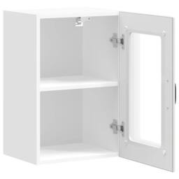 Berkfield Home Kitchen Wall Cabinet with Glass Door Lucca White - thumbnail 7