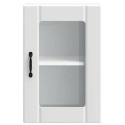 Berkfield Home Kitchen Wall Cabinet with Glass Door Lucca White - thumbnail 6