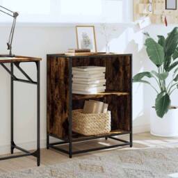 Berkfield Home Modern Book Cabinet Smoked Oak 60x35x76 cm Engineered Wood in Brown - Size: 60 x 35 x 76 cm - thumbnail 1