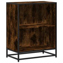 Berkfield Home Modern Book Cabinet Smoked Oak 60x35x76 cm Engineered Wood in Brown - Size: 60 x 35 x 76 cm - thumbnail 3