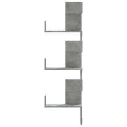 Berkfield Home Wall Corner Shelf Concrete Grey 45x45x147 cm Engineered Wood - Size: 45 x 45 x 147 cm - thumbnail 4