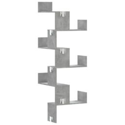 Berkfield Home Wall Corner Shelf Concrete Grey 45x45x147 cm Engineered Wood - Size: 45 x 45 x 147 cm - thumbnail 6