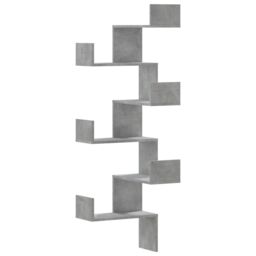 Berkfield Home Wall Corner Shelf Concrete Grey 45x45x147 cm Engineered Wood - Size: 45 x 45 x 147 cm - thumbnail 2