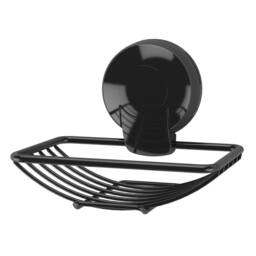 Showerdrape Suctionloc Black Suction Wall Mounted Soap Basket with Mounting Discs - thumbnail 5