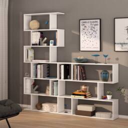 CALICOSY Athena 6-Tier Bookshelf, 192 Cm High in White - thumbnail 5